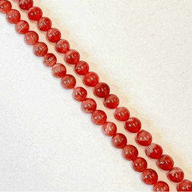 Rhodochrosite Crystal Round Gemstone Beads 6mm - 15.5" Strand - Beadsy Beads
