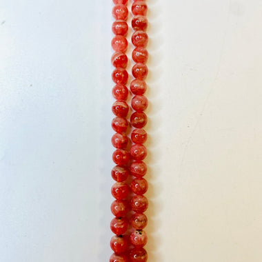 Rhodochrosite Crystal Round Gemstone Beads 6mm - 15.5" Strand - Beadsy Beads