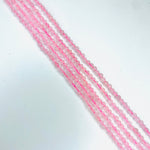 Rose Quartz Round Faceted Crystal Gemstone 2mm 15.5 inches strand - Beadsy Beads