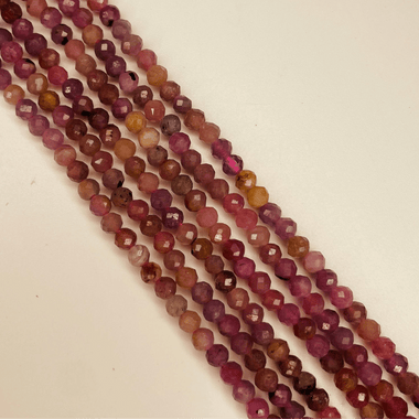 Ruby Crystal Faceted Round Gemstones Beads 3mm - 15.5" Strand - Beadsy Beads