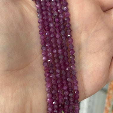 Ruby Crystal Faceted Round Gemstones Beads 4mm - 15.5" Strand - Beadsy Beads