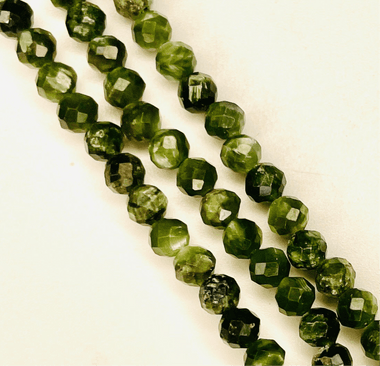 Seraphinite Round Faceted Crystal Gemstone 3mm 15.5 inches strand - Beadsy Beads