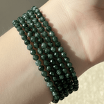 Seraphinite Round Faceted Crystal Gemstone 4mm 15.5 inches strand - Beadsy Beads