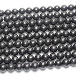 Shungite Crystal Gemstone Beads Round Choose Size - 15.5in Strand