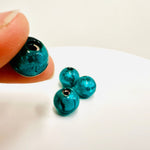 Silver Foil Round Beads 12mm Teal / 4 pcs - Beadsy Beads