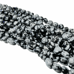 Snowflake Obsidian Crystal Tumbled Nugget Gemstones Beads 6 - 8mm – 15.5″ Strand - Beadsy Beads