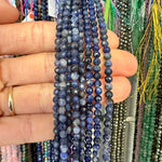 Sodalite Crystal Gemstone Beads Round Faceted 4mm- 15.5'' Strand - Beadsy Beads