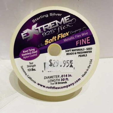 Extreme 925 Sterling Silver Metalic Flex Wire by Soft Flex - Fine