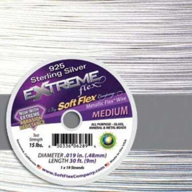Extreme 925 Sterling Silver Metalic Flex Wire by Soft Flex - Medium