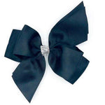 Split Tail Diamonte Hairbows Black - Beadsy Beads