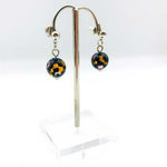 Stud Earrings Handmade Glass Silver Foiled Round 10mm Black / Topaz / Pink - Beadsy Beads
