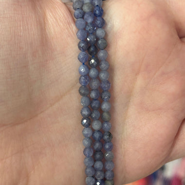 Tanzanite Crystal Gemstones Round Faceted Beads 4mm - 15.5" Strand - Beadsy Beads