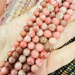 Thulite Crystal Beads Round - 15.5 inches Strand - Choose Size - Beadsy Beads