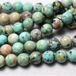 Authentic RARE! Peruvian Turquoise Gemstones Beads Round 8mm - 10 pcs