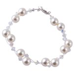 Swarovski Pearls / Crystals weaved Bracelet Cream