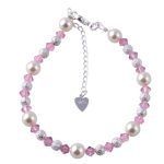 Sterling Silver Swarovski Pearl Bracelet Light Pink ( Children size)