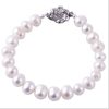 Grade A Cultured White Pearls wih Platinum Plated Clasp