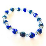 Swarovski / European Glass Bracelet Sapphire Blue