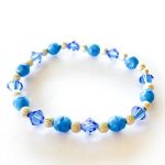 Swarovski/ European Glass Bracelet Light Sapphire blue