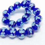 Handmade Glass bead Flower Encased Blue 12mm